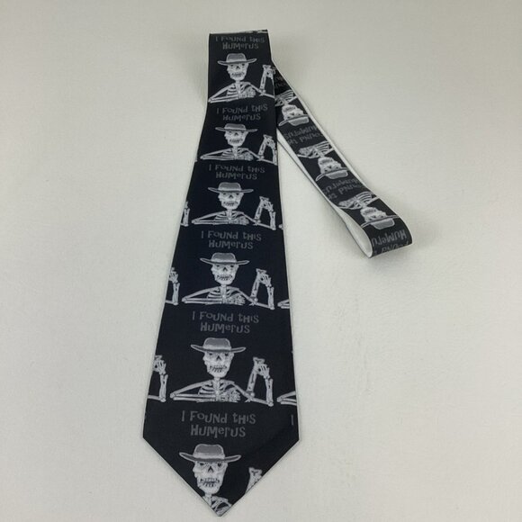 I Found This Humerus Necktie Skelton Novelty Neckwear Funny Pun Bone Doctor - Picture 3 of 6